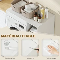 HOMCOM Meuble machine à laver, armoire machine a laver et sèche-linge avec 2 compartiments ouverts, 96 x 60 x 90,5 cm, blanc(m-5)
