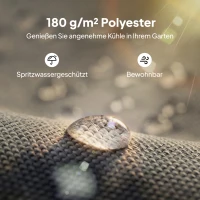 Outsunny Ersatzdach für Pergola Sonnensegel für Terrassenüberdachung Ersatz-Dachplane für 3 x 3 m Pavillon 298x293 cm Dunkelgrau(m-4)