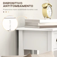 HOMCOM Conjunto de 2 Mesas Auxiliares Mesas de Cabeceira com Gaveta e Prateleira de Armazenamento para Quarto 30x30x75 cm Branco(m-6)
