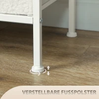 HOMCOM Kommode, Aufbewahrungsschrank mit 8 Schubladen aus Stoff, Steckdosenleiste, Stahlrahmen, Schubladenschrank für Flur, Schlafzimmer, Wohnzimmer und Büro, Cremeweiß(m-8)
