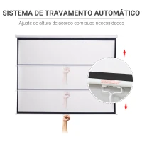 HOMCOM Tela de Projeção Manual 100 Polegadas Ecrã de Projeção Formato 4:3/16:9 para Interior e Exterior Cinema em Casa Escritório Pátio Branco(m-4)