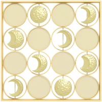 HOMCOM Decoração de Parede Metálica de Fases Lunares com 16 Discos para Sala Quarto Corredor 67,9x67,9 Dourado(m-1)