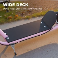 HOMCOM Kids Scooter, Teen Kick Scooter with Rubber Wheels, 16" Front Wheel, Height Adjustable Handlebar, Dual Brakes, Kick Stand, for 5+ Years, Pink(m-7)