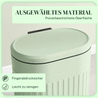 HOMCOM Mülleimer 20L Treteimer mit Deckel Fußpedal herausnehmbarem Inneneimer Soft-Close-Funktion 36,5 x 31,2 x 45 cm, Grün(m-6)