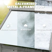 Outsunny Drewniany schowek ogrodowy, wysoki schowek na narzędzia z regulowanymi półkami, magnetyczne drzwi, galwanizowany dach, wentylacja(m-6)