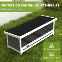 PawHut Pondoir nichoir pour poules 3 emplacements avec toit asphalte structure en bois 95 x 37 x 34 cm gris noir(m-6)