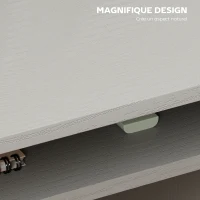 HOMCOM Bureau informatique sobre épuré compact avec 1 étagère, panneaux de particules, dim. 90l x 50P x 74H cm, gris(m-5)