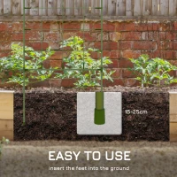 Outsunny Zestaw 6 podpór do roślin, kratka ogrodowa, stabilne wsparcie(m-5)