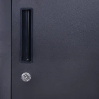 Vinsetto Armoire à casiers à 4 niveaux, casier vestiaire métallique avec 2 portes verrouillables à 2 clés, 38x46x180cm, noir(m-6)