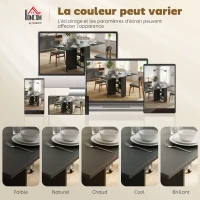 HOMCOM Table pliante de cuisine salle à manger amovible sur roulettes 75 x 140 x 74 cm coloris noir(m-8)