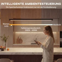 HOMCOM Pendelleuchte mit Fernbedienung und Speicherfunktion, Dimmbar mit einstellbaren Farbtemperaturen(m-4)