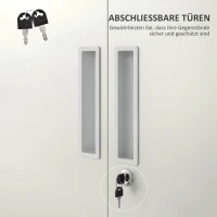 HOMCOM Aktenschrank, Büroschrank, 5 Regale, Metall, 80B x 40T x 180H cm, Weiß(m-5)