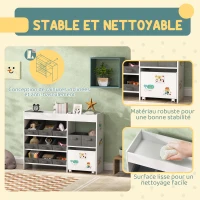 AIYAPLAY Étagère à jouets pour enfants étagère à livres 11 bacs de rangements en tissu non tissé 105 x 30 x 80 cm blanc(m-5)