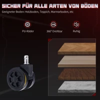 HOMCOM Ergonomischer Gaming-Stuhl mit 3D-Armlehnen, verstellbar, rollbarer Schreibtischstuhl mit Lendenstütze, Grau(m-9)