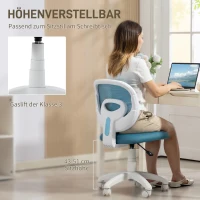 HOMCOM Bürostuhl Ergonomischer Schreibtischstuhl mit C-förmiger Rückenstütze, Höhenverstellbar Blau(m-7)