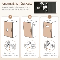 HOMCOM Armoire de cuisine hauteur 170 cm buffet haut avec 4 portes et étagères ajustable, design moderne, noir(m-8)