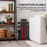 SPORTNOW Banc de musculation pliable inclinable, banc réglable pour l'entraînement complet  82 x 35 x 42,5-107 cm acier noir(m-5)