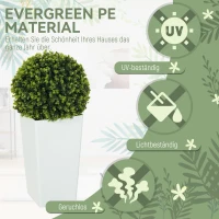 HOMCOM 2er-Set Künstlicher Eukalyptuskugeln 65 cm Kunstpflanze mit UV-Schutz, 330 Blättern im Topf, Grün(m-5)