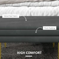 HOMCOM Ławka Tapicerowana z Przestrzenią do Przechowywania, Drewno Lite, 79,5 cm x 37,5 cm x 43 cm, Ciemnoszary(m-4)