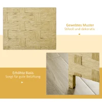 HOMCOM Paravent 4-teilig 159,5x169,5cm Raumteiler aus Wellenfaser für Wohnzimmer Braun(m-6)