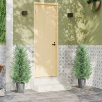 HOMCOM 2er Set Künstliche Zypressenbäume groß 90cm Kunstpflanze, Plastik Künstliche Pflanzen im Topf 15 x 15 x 90 cm Grün(m-6)