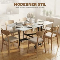 HOMCOM Mobiler Klapptisch mit 6 Rollen und Bremsen, faltbarer Küchen-Esstisch für kleine Räume, Weiß(m-4)