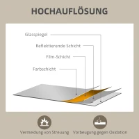 HOMCOM Wandspiegel, 50 x 70 cm, Rahmen in Holzoptik, einfache Montage, inkl. Schrauben(m-6)