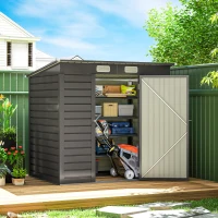 Outsunny Abri de jardin 2,3m² - pour Outils - cabanon Porte verrouillable - dim. 191L x 130P x 166,5-183H cm - acier(m-10)