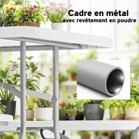 Outsunny Ensemble table pliante et bancs de pique-nique 180 cm avec poignées de transport, blanc(m-7)
