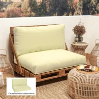 Outsunny Coussins de palette extérieur 2 places coussins de siège pour euro palette lavable 120 x 80 cm et 120 x 45 cm, beige(m-10)