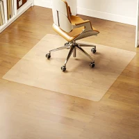 HOMCOM Tapis de chaise de bureau rectangulaire, antidérapants en plastique transparent 120x120cm(m-10)