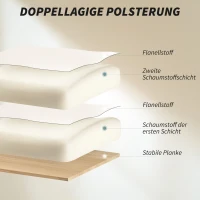 HOMCOM Bürostuhl Höhenverstellbarer Drehstuhl mit Lendenwirbelstütze, Fußstütze, Schneeflanell, 80 x 80 x 106-114 cm Cremeweiß(m-4)
