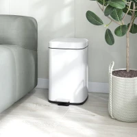 HOMCOM Poubelle de cuisine 20L avec couvercle à fermeture douce et pédale, seau intérieur amovible, 28L x 35l x 45H cm, blanc(m-10)