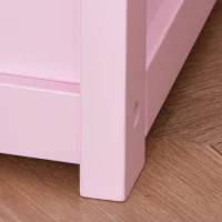 HOMCOM Coffre à jouet enfant banc de rangement enfant couvercle rabattable et charnières de sécurité 60 x 30 x 50 cm rose(m-8)