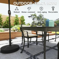 Outsunny Stojak na parasol do 30 kg, okrągły, czarny, stabilny(m-6)