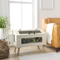 PawHut Terrarium pour reptiles, vivarium pour serpents 111L avec fenêtres en verre trempé, couvercle, 80 x 50 x 60 cm(m-10)