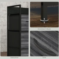 HOMCOM Kommode, Sideboard, 4 Stoffschubladen, Industrial Design, 60x29x85cm, Schwarz(m-7)