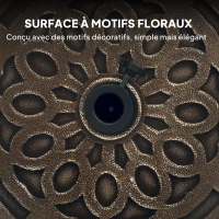 Outsunny Pied de parasol Rond, socle parasol extérieur en résine 21 kg, avec roues pour mât de Ø 32/38/48 mm, Ø 48 x 42 cm bronze(m-7)