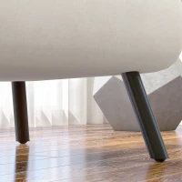 HOMCOM Relaxsessel im Skandidesign, Liegesessel, Lesesessel. ink. Kissen mit Knopfhefung, Cremeweiß(m-9)