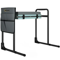 Outsunny Taburete de Jardín Plegable con Almohadilla de Espuma EVA Asiento de Jardín con Bolsa para Herramientas Gris Oscuro(m-1)