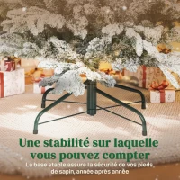 HOMCOM Sapin de Noël artificiel floqué de neige 180 cm, arbre de Noël avec 1815 branche, support en métal pliable, vert(m-8)