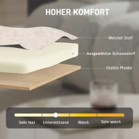 HOMCOM Akzentstuhl, Chenille-Polstersessel mit Massivholzrahmen und Beinen, Beige(m-5)