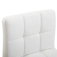 HOMCOM Bürostuhl, Drehstuhl, Kunstleder, Stahlstruktur, 5 Räder, gepolstert, Weiß(m-7)