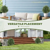 HOMCOM 2er-Set Künstliche Pflanzen, UV-beständige Kunstpflanze Zypresse mit 387 Blättern und Erdspieß, Ø40 x 60H cm, Grün(m-6)