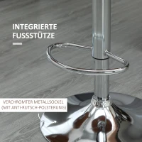 HOMCOM 2er-Set Barhocker, höhenverstellbar, Metallgestell, drehbarer Sitz, Cremeweiß(m-6)