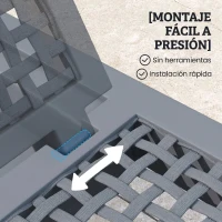 Outsunny Tumbona Reclinable de Jardín Exterior con Respaldo Ajustable en 4 Posiciones y Marco de PP 191x55x35,5 cm Gris Oscuro(m-6)