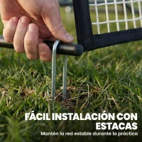 SPORTNOW Red de Rebote Plegable 2 en 1 con Bolsa de Transporte para Entrenamiento de Fútbol y Béisbol 200x94x122 cm Negro(m-6)