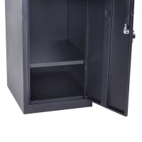 Vinsetto Armoire à casiers à 4 niveaux, casier vestiaire métallique avec 2 portes verrouillables à 2 clés, 38x46x180cm, noir(m-5)