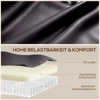 HOMCOM Massagesessel mit Wipp-, Liege- & Wärmefunktion, 3 Modi, drehbar, Dunkelbraun(m-6)