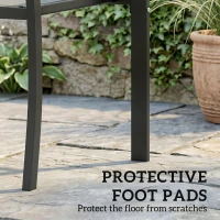 Outsunny Set terrazza 3 pezzi con sedie in textilene e tavolo vetro, Grigio chiaro(m-4)